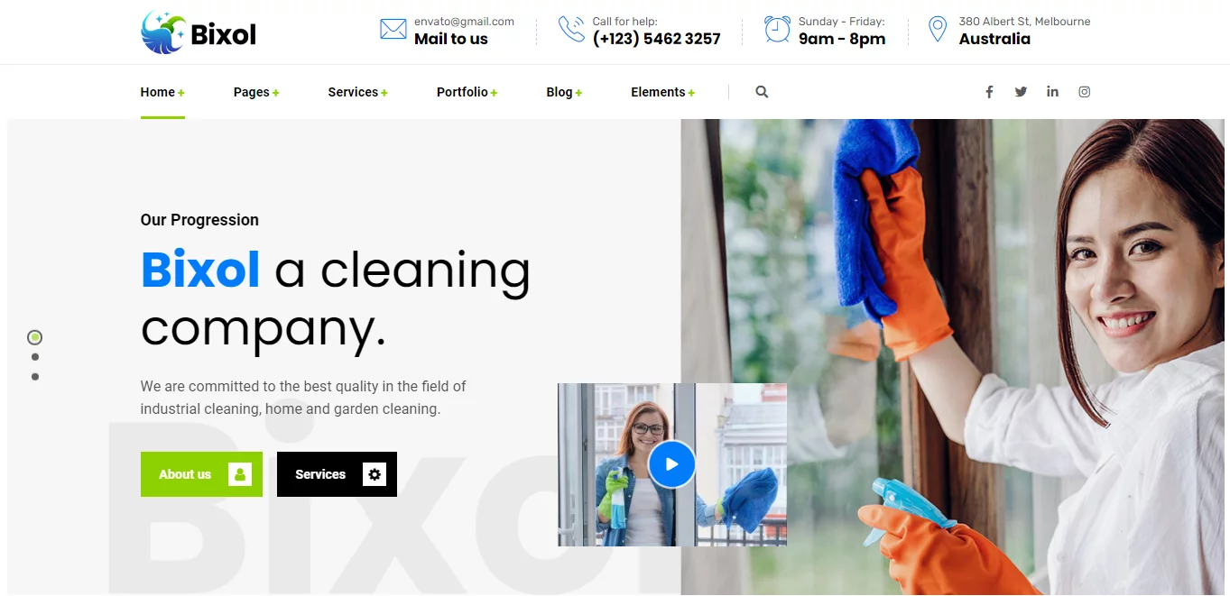 Bixol - Best WordPress Cleaning Service Theme