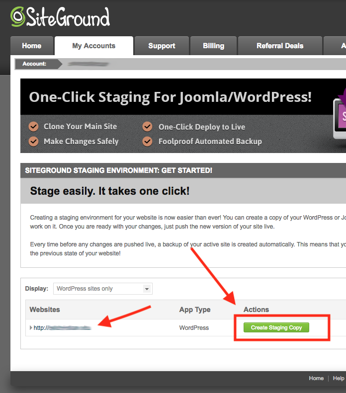 Create Staging Site on WordPress using SiteGround