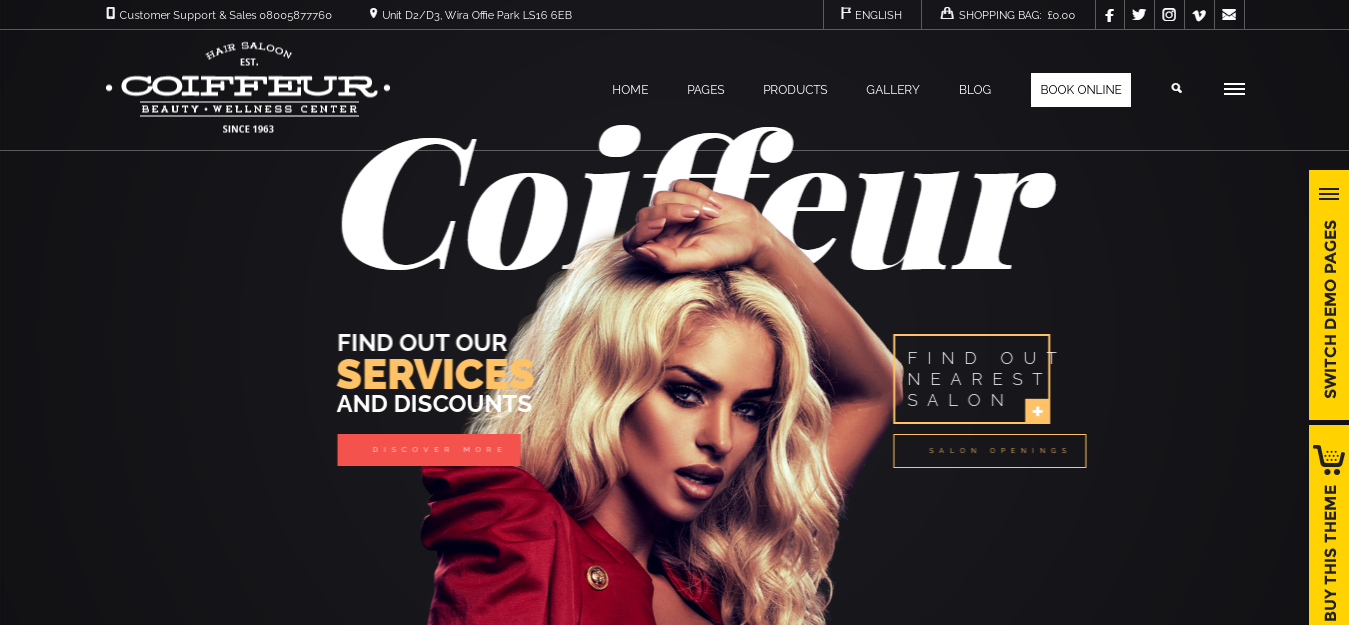Coiffeur – Best Hairdresser WordPress Theme