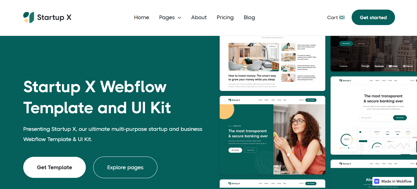Startup X - Best Webflow Landing Page Template