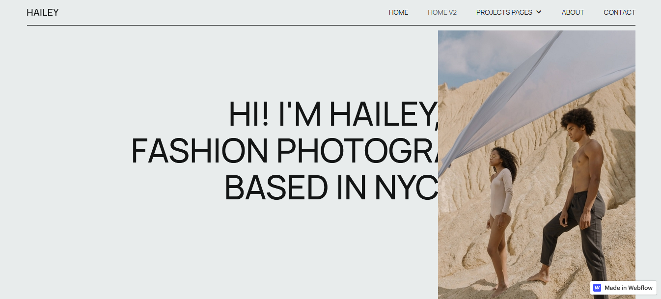 Hailey - Best Webflow Photography Template