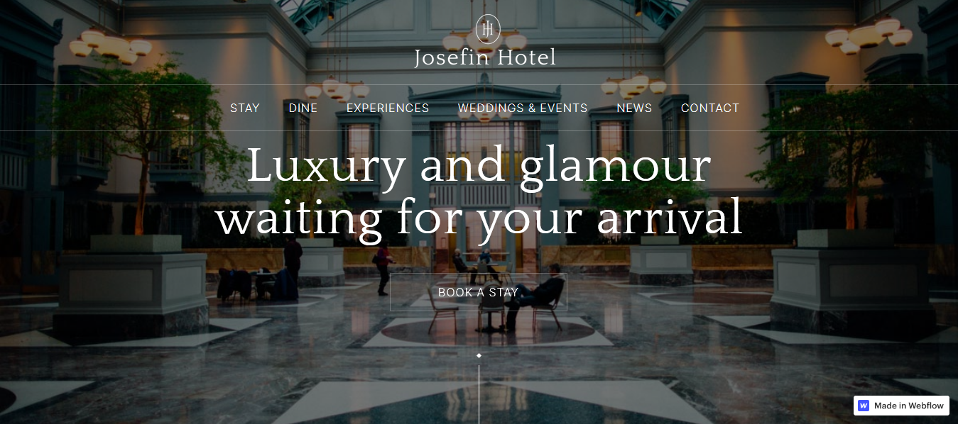 Josefin Hotel - Best Webflow Hotel Website Template - luxury website template