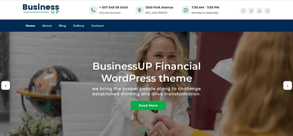 Business Up - Best Free Accounting WordPress Theme