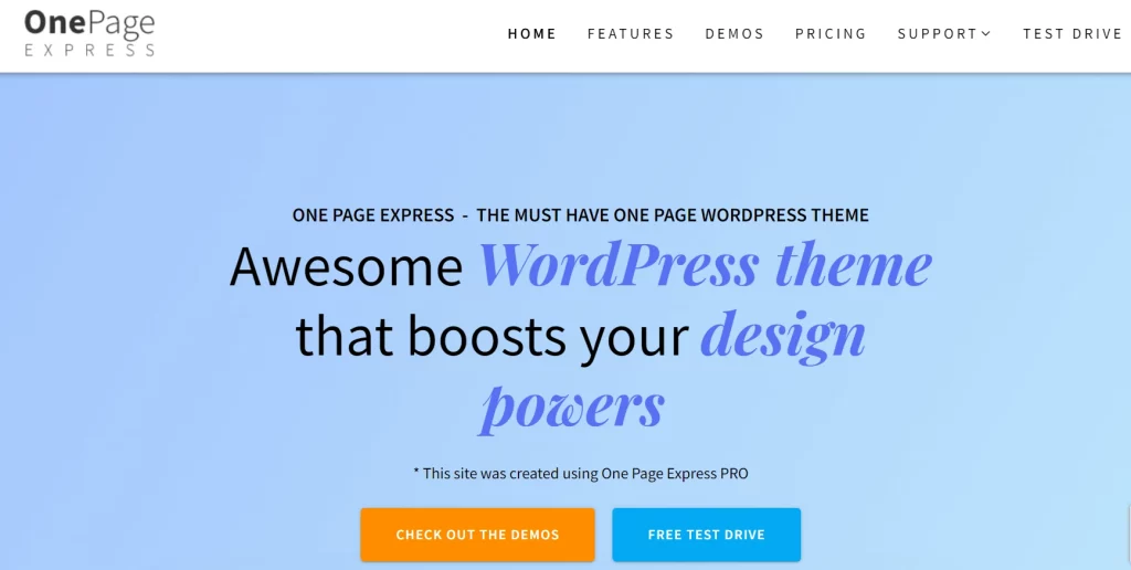 OnePage Express - Best Free Agency WordPress Theme