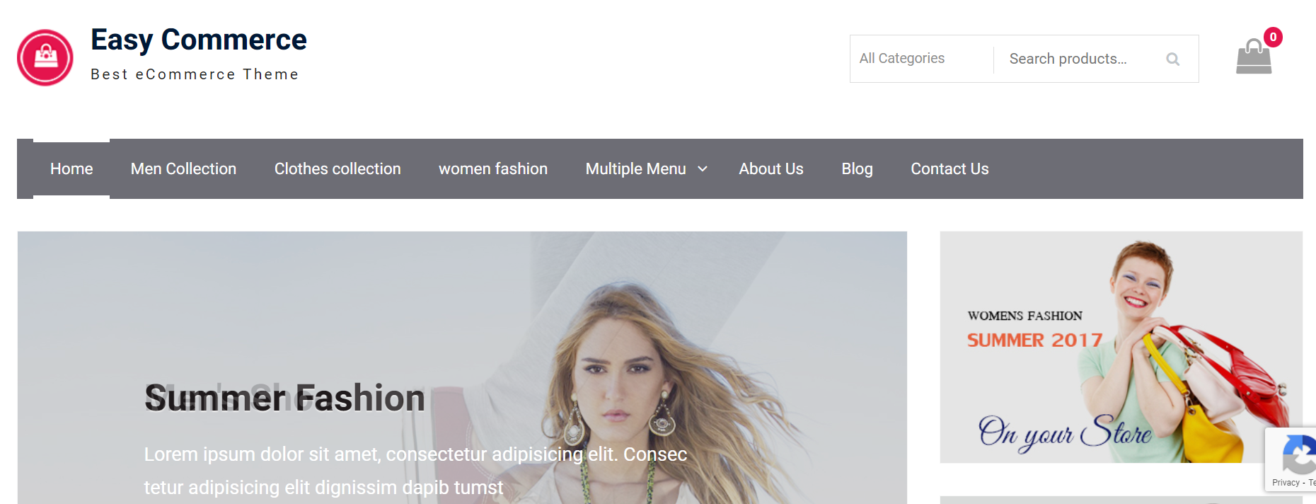 Easy Commerce - Best Free Retail Shop WordPress Themes