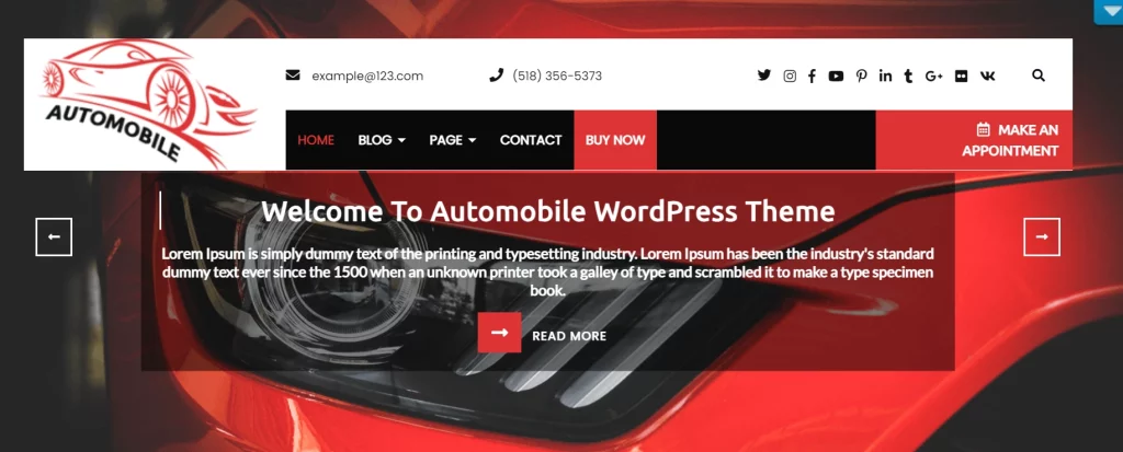 Automobile Car Dealer - Best Free Automobile WordPress Theme