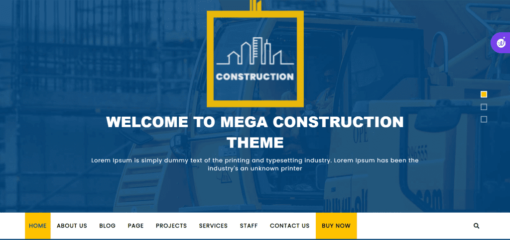 Mega Construction - Best Free Construction WordPress Theme