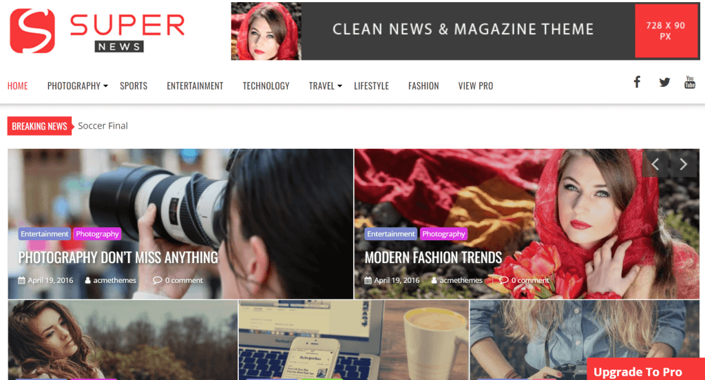 Supernews - Best Free News Magazine WordPress Themes