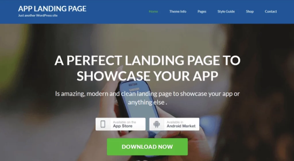 App Landing Page - Best Free Mobile App WordPress Themes