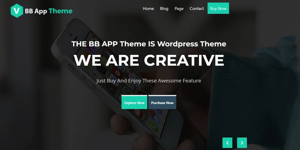 BB Mobile Application - Best Free Mobile App WordPress Themes