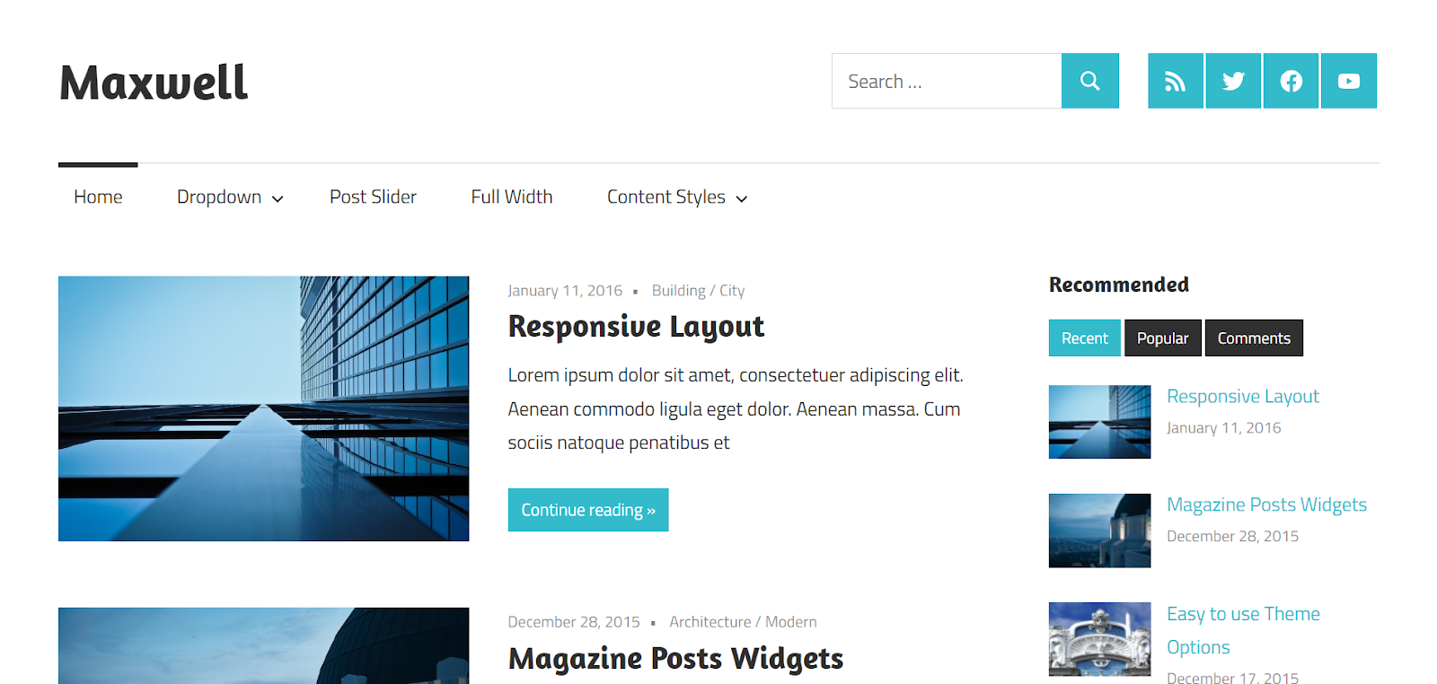 Maxwell - Best Simple WordPress Themes for Free
