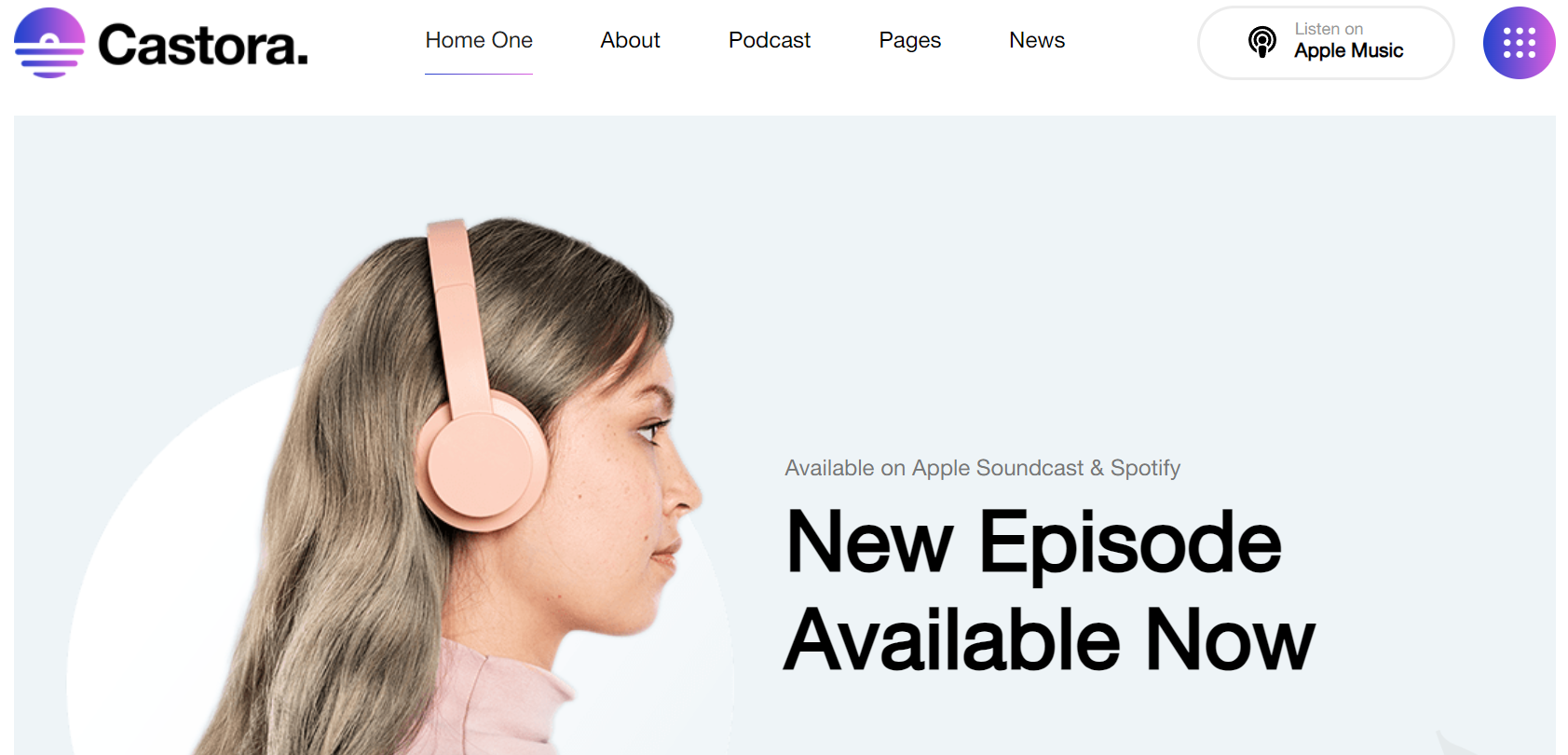 Castora - Best WordPress Podcast Themes for Podcasters