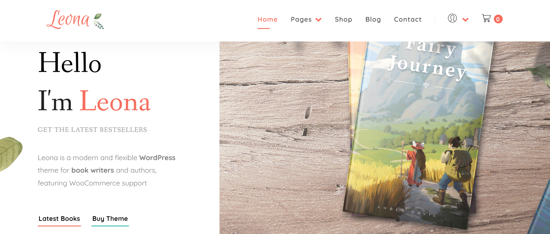 Leona - Best WordPress Themes for Writers and Authors
