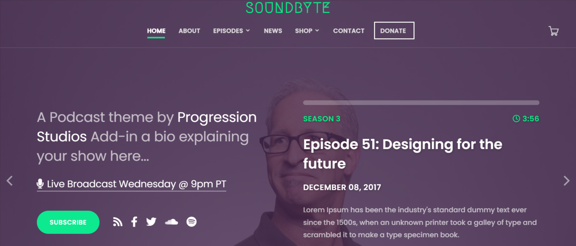 Soundbyte - Best WordPress Podcast Themes for Podcasters