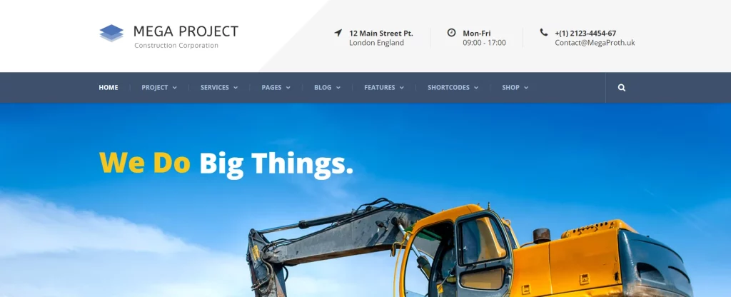 Mega Project  Premium Construction WordPress Theme
