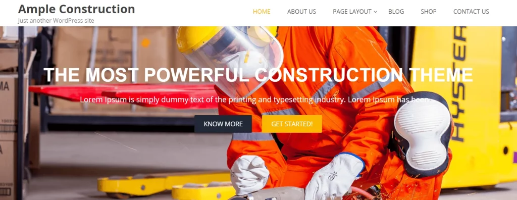 Ample Construction - Best Free Construction WordPress Themes