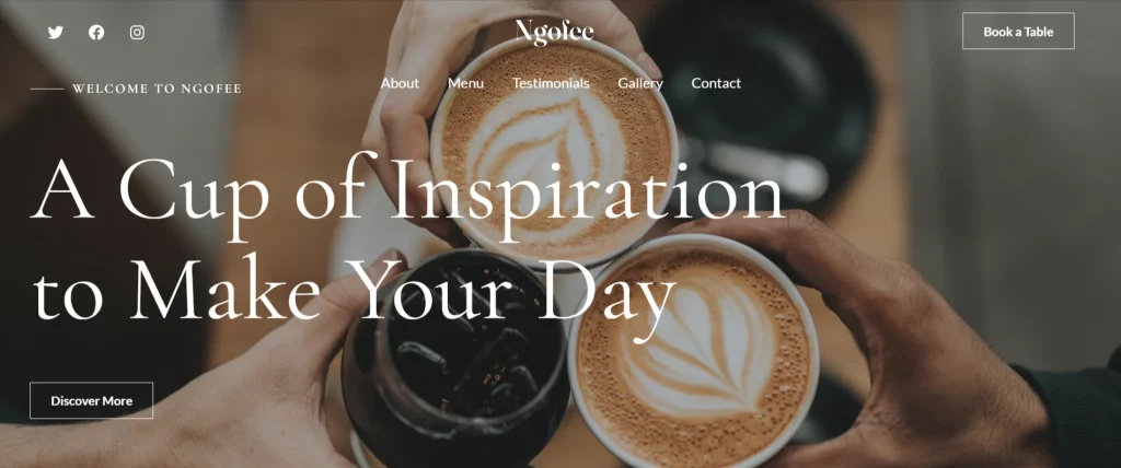 Coffee Shop - Best Free One Page WordPress Themes