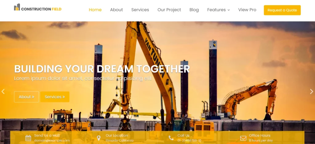 Construction Field - Best Free Construction WordPress Themes