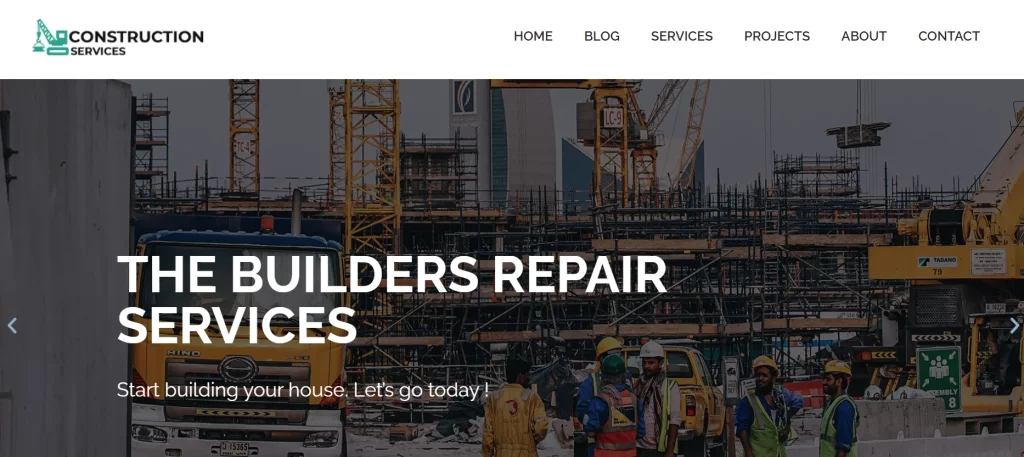 Construction Services - Best Free Construction WordPress Themes