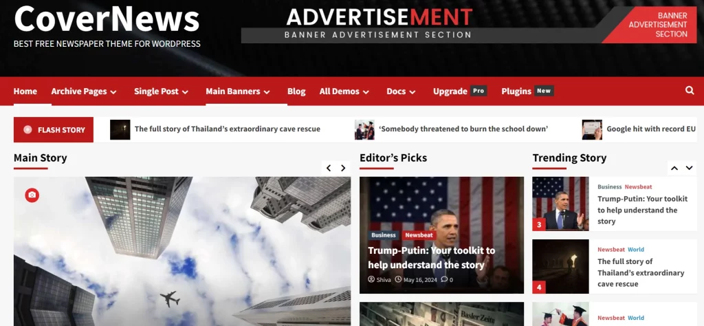 Covernews - Best Free Adsense WordPress Themes