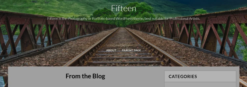 Fifteen - Best Free Photography WordPress Theme