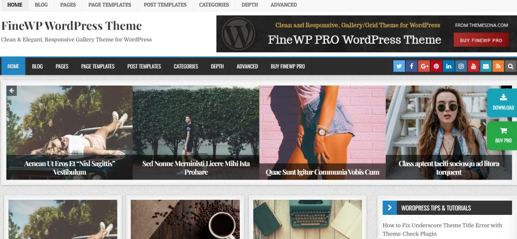 FineWP - Best Free Gallery WordPress Themes