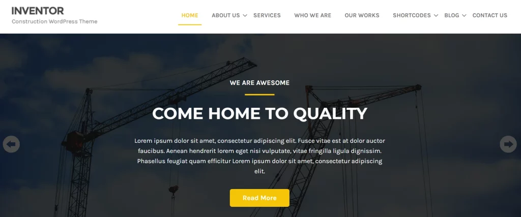 Inventor - Best Free Construction WordPress Themes