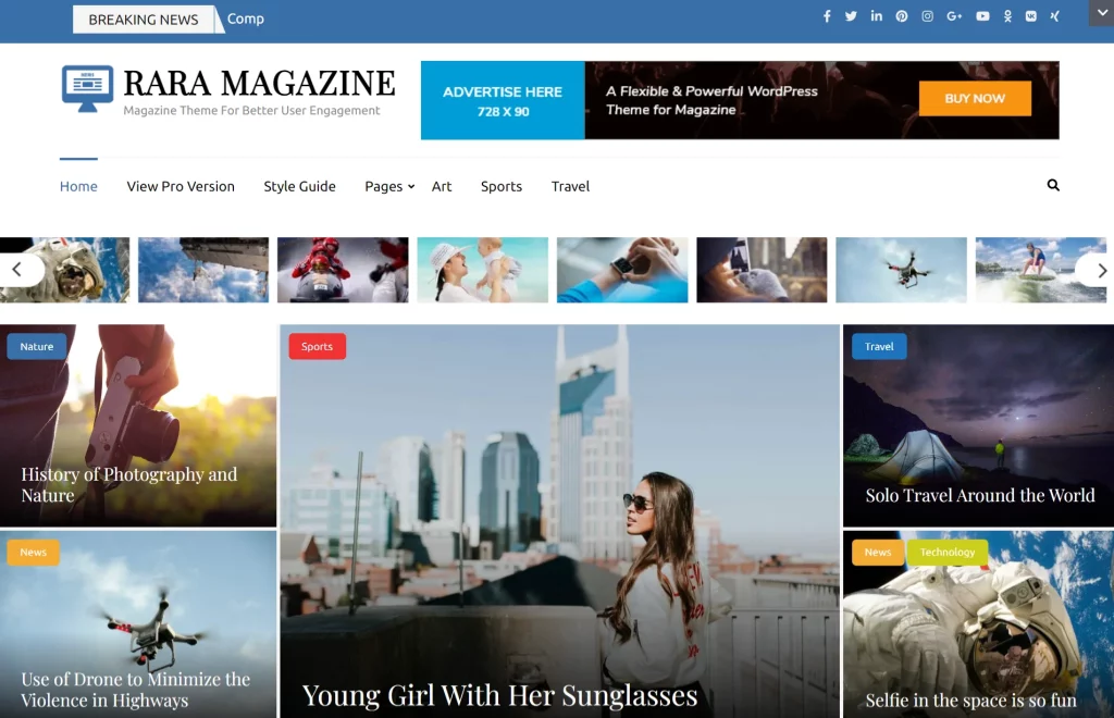 Rara Magazine - Best Free News Magazine WordPress Theme