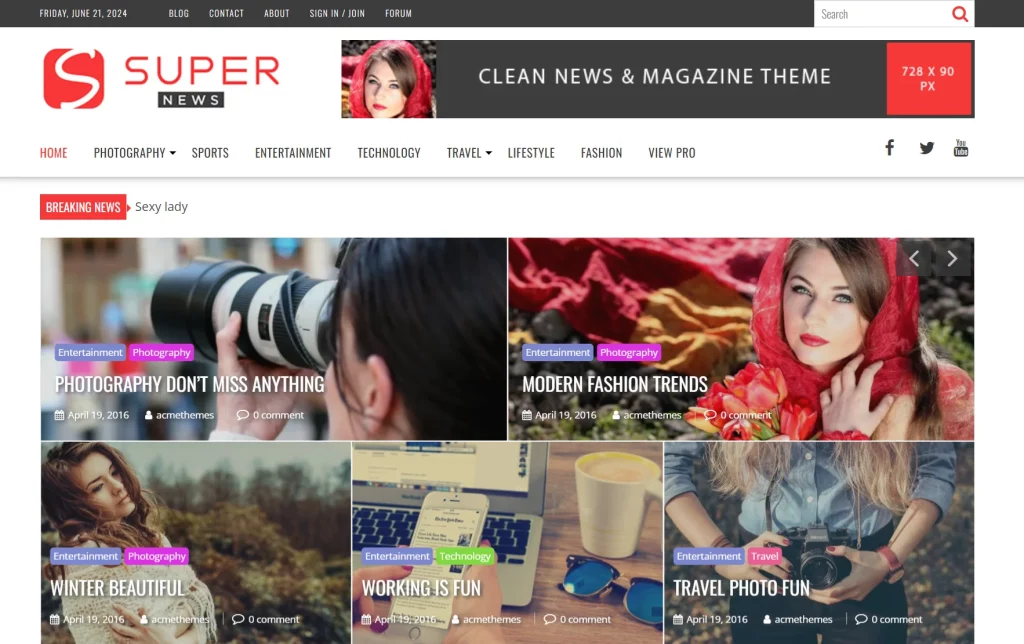 Supernews - Best Free News Magazine WordPress Theme
