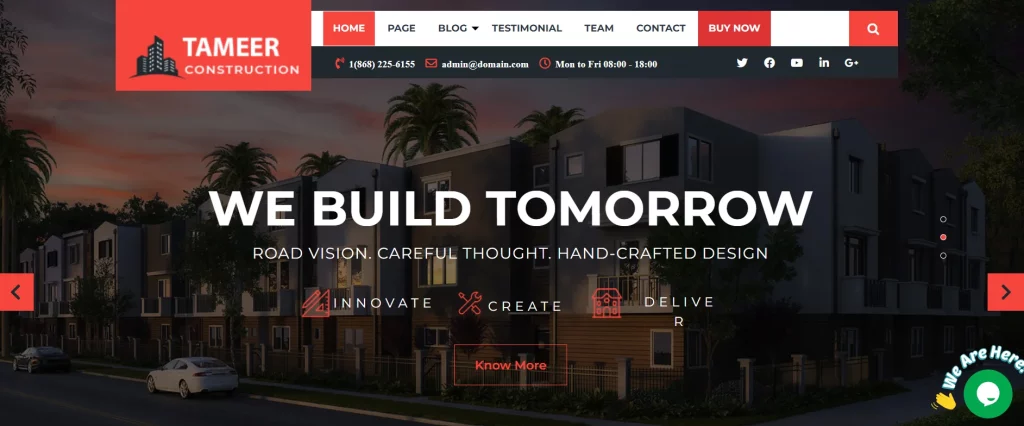 Tameer Construction - Best Free Construction WordPress Themes