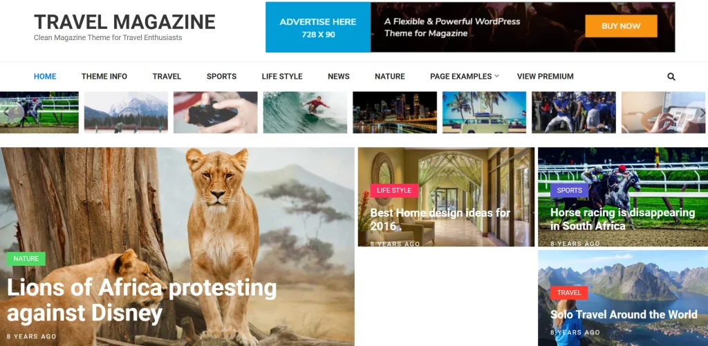 Travel Magazine - Best Free News Magazine WordPress Theme