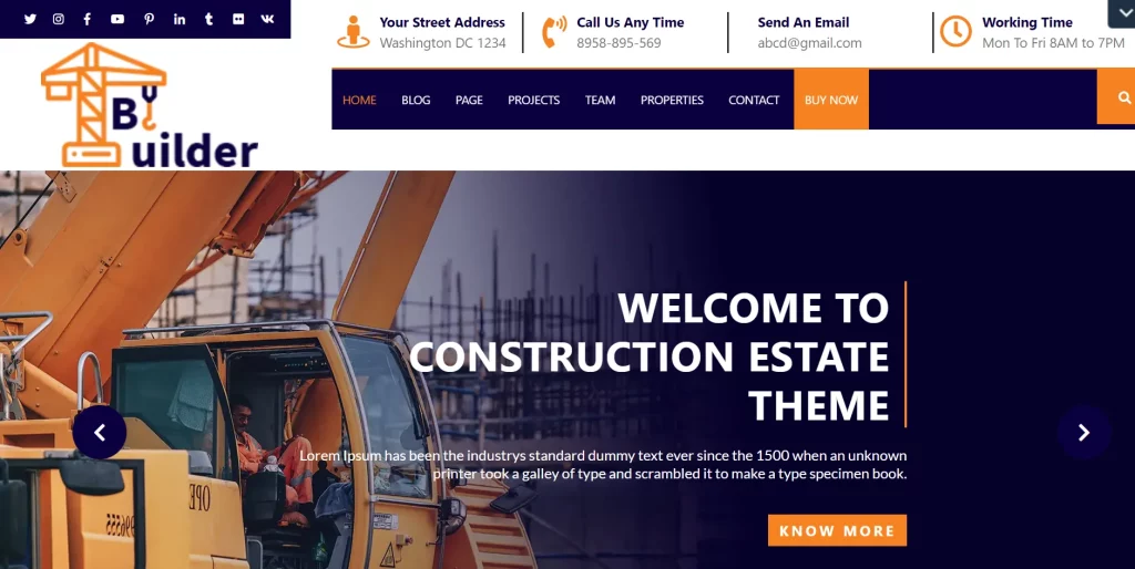 VW Construction Estate - Best Free Construction WordPress Themes