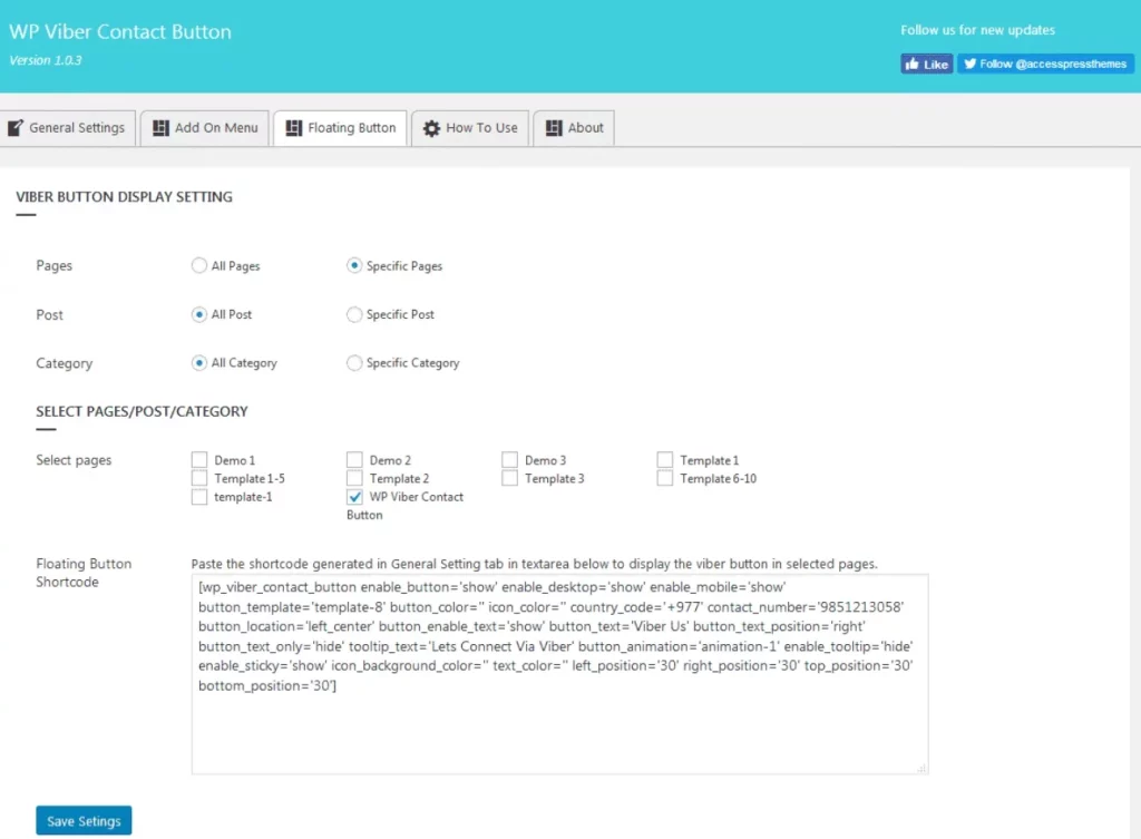 Floating Button - How to add Viber button on WordPress website
