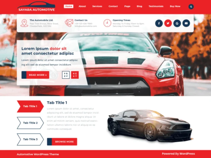 Sayara - Free Automobile WordPress Theme